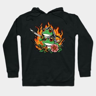 Fired Samurai Frog Hoodie